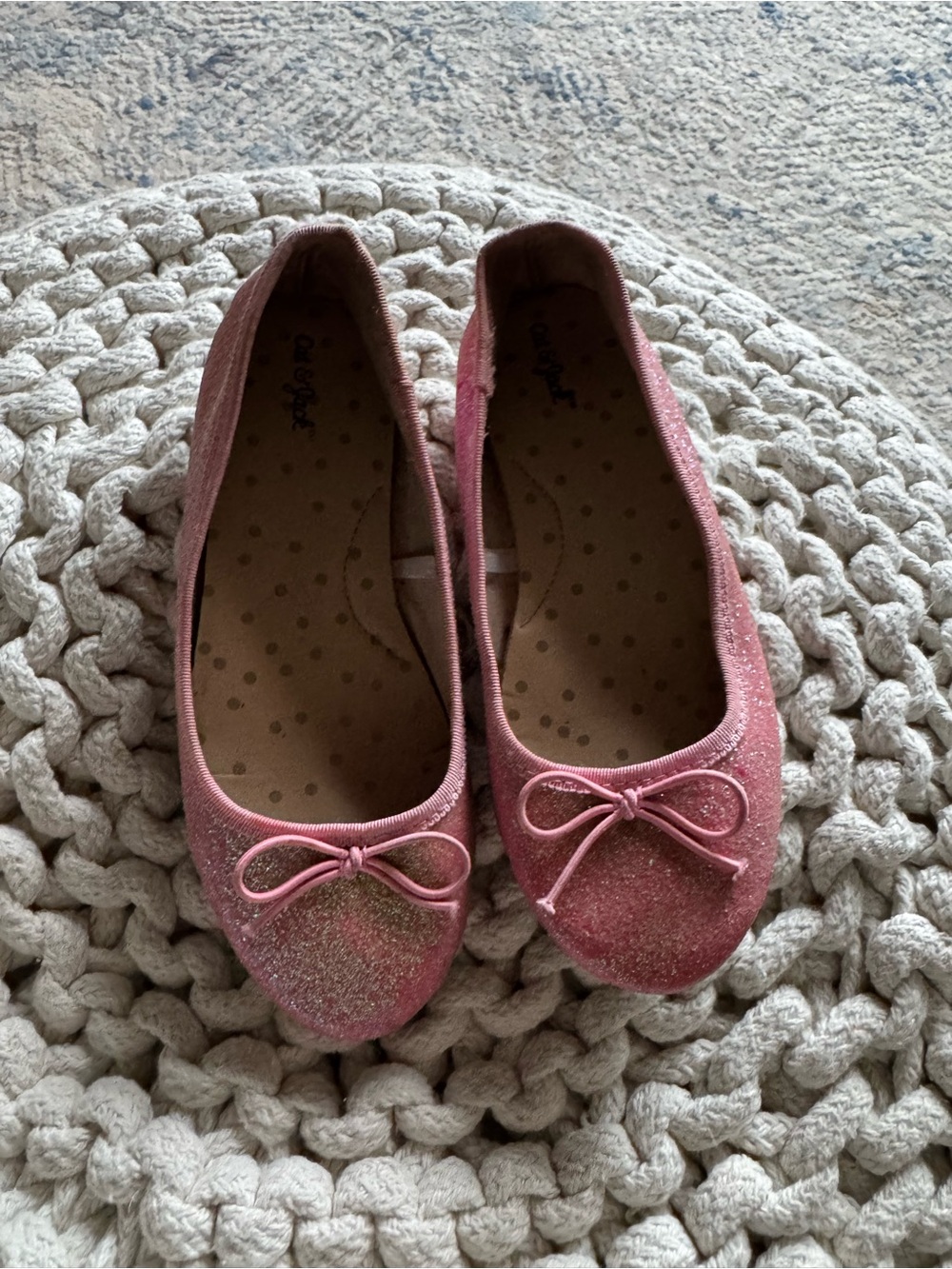 Cat & Jack Pink Glitter Ballet Flats - Picture 5 of 8